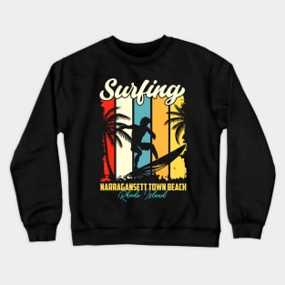 Surfing | Narragansett Town Beach, Rhode Island Crewneck Sweatshirt